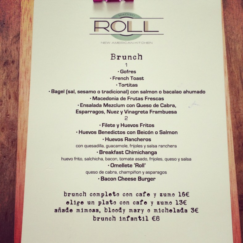 El menú del brunch