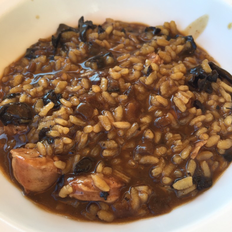 Arroz con butifarra y ceps