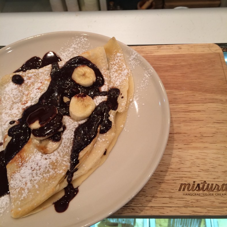 Crepe de plátano y chocolate...¡¡irresistible!!