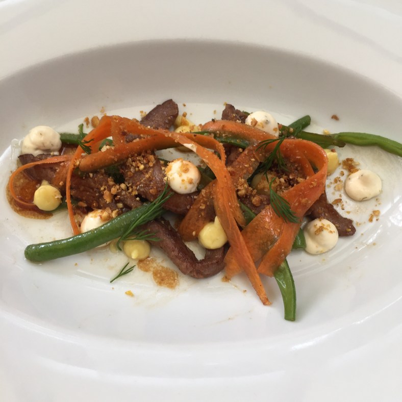 Ensalada de solomillo de pato y judías verdes