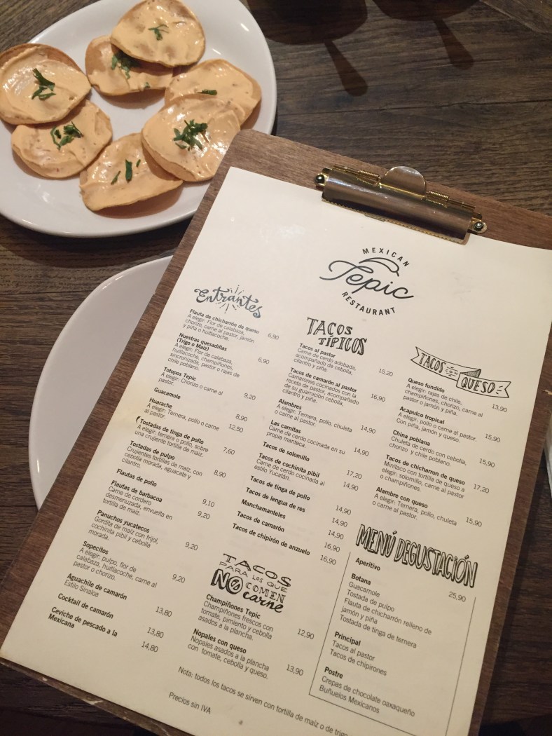 Una carta en la que encontraréis pocos platos tex-mex